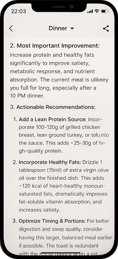 Step: personalized nutrition recommendations